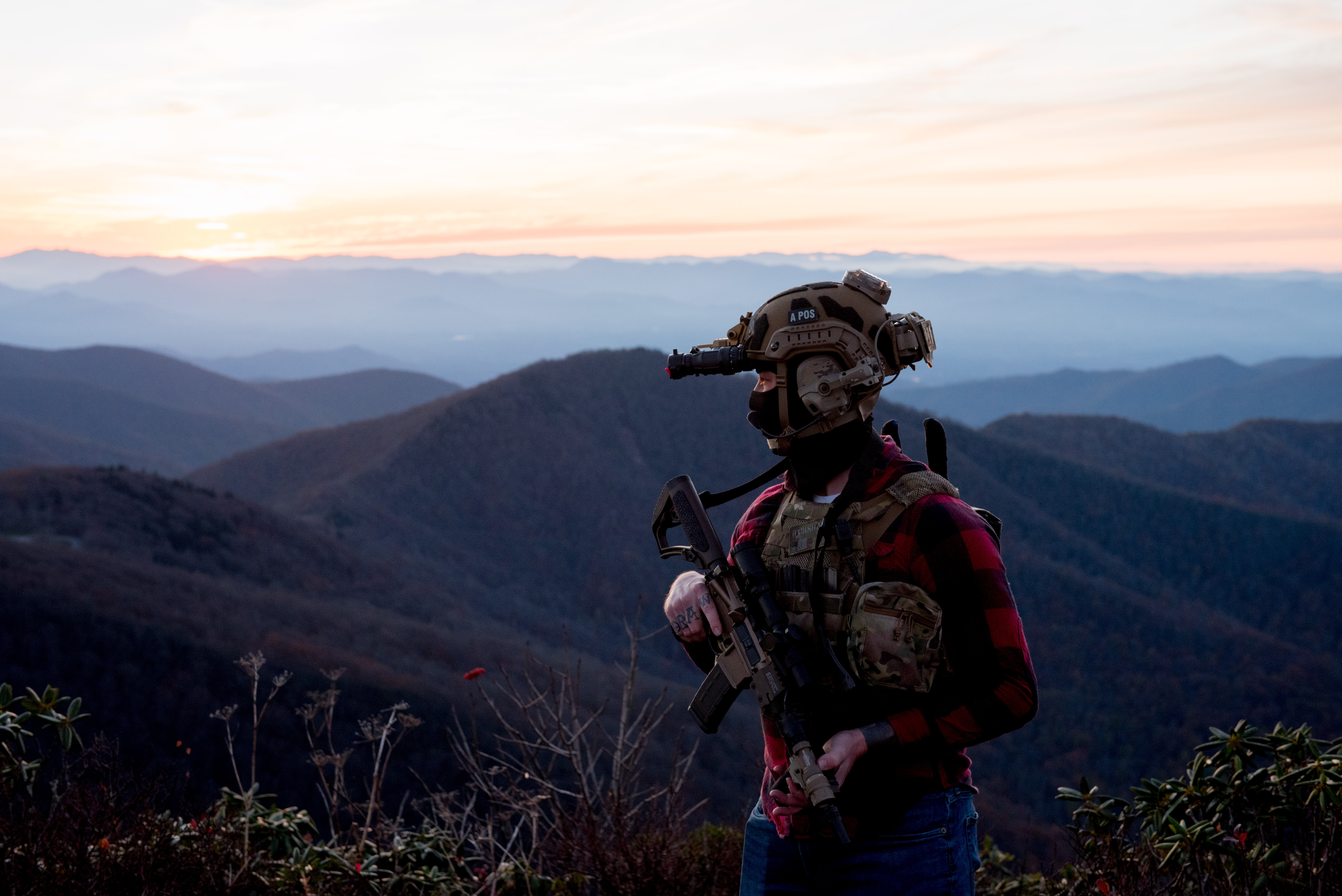 Modern Minuteman in Appalachian Mountains
